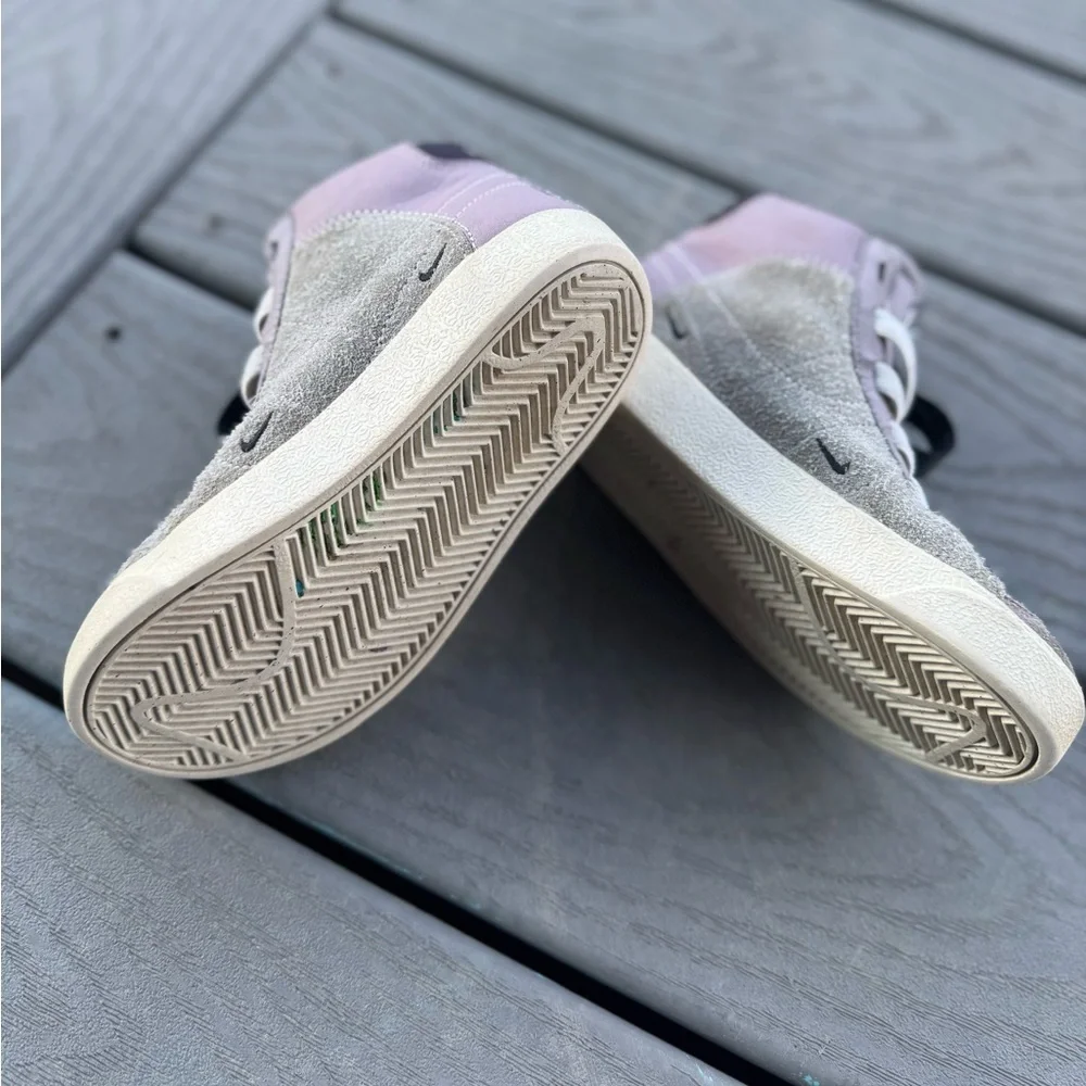 Nike Court Borough Mid Girls Sneakers Purple Gray Youth Size 11